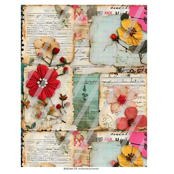 Artisan 53 Paper Scraps Collage Sheet