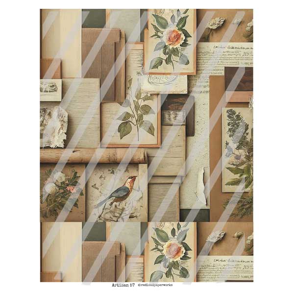 Artisan 57 Paper Scraps Collage Sheet
