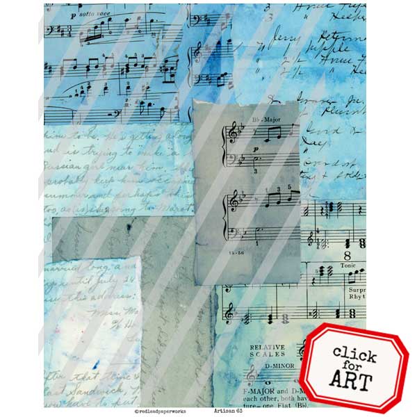 Artisan 63 Cloudy Skies Vintage Papers Collage Sheet