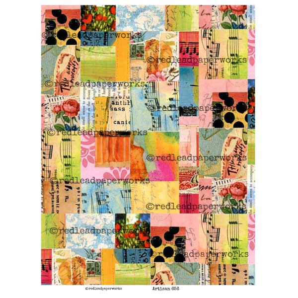 Artisan 656 Vintage Elements Patchwork Collage Sheet