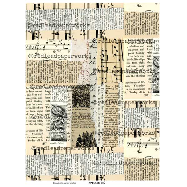 Artisan 657 Vintage Elements Collage Sheet