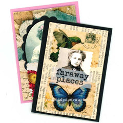 Mixed Media Faraway Places Artist Trading Card