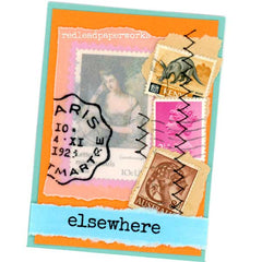 Mixed Media Paris Postage Collage Artist Trading Card
