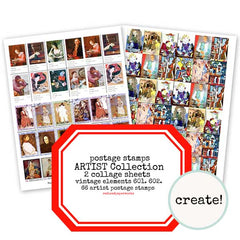 Mixed Media Artist Postage Stamps