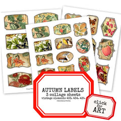 Autumn Labels Collage Sheet Collection Save 20%