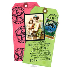 Wood Mounted Paradise Beach Rubber Stamp