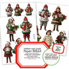 Better Not Pout Paper Dolls Collage Sheet Collections SALE