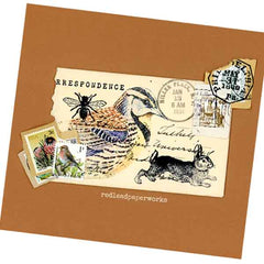 Correspondence Wood Mount Rubber Stamp
