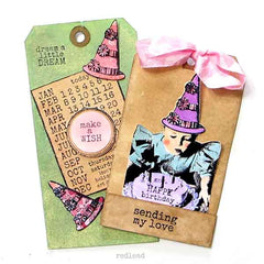 Wood Mounted Party Hat Rubber Stamp