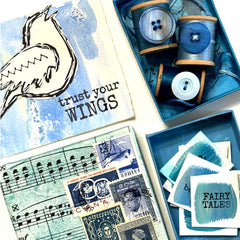 Trust Your Wings Blue Collage