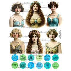 Mixed Media Mermaid Collage Sheets