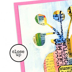 Collaged and Painted Greeting Card Close Up