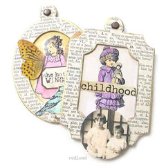 Wood Mounted Red Lead Girl Rubber Stamps