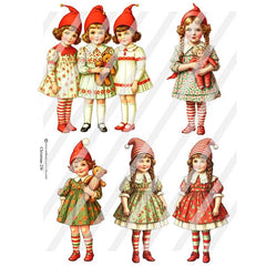 Christmas Paper Dolls Collage Sheets