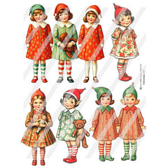 Christmas Paper Doll Collage Sheets