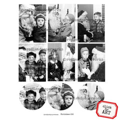 Christmas 259 Vintage Photos ATC's Collage Sheet