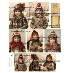 Christmas 262 Vintage Girls Collage Sheet