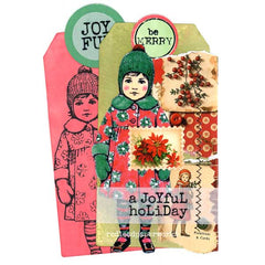 Mixed Media A Joyful Holiday Rubber Stamped Art Tags