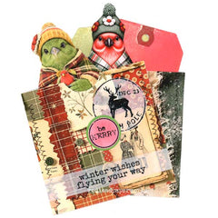 Winter Wishes Flying Your Way Wood Mounted Rubber Stamp