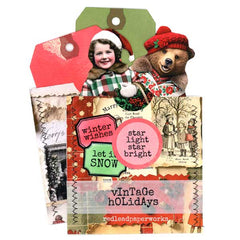 Wood Mount Vintage Holidays Rubber Stamp