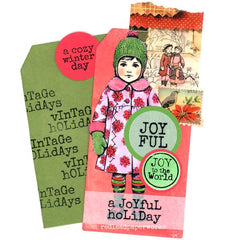 A Joyful Holiday Rubber Stamped hand Made Christmas Card