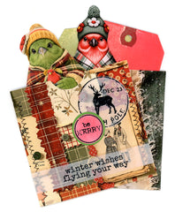Collage of Christmas-themed cards with winter animals and festive text.