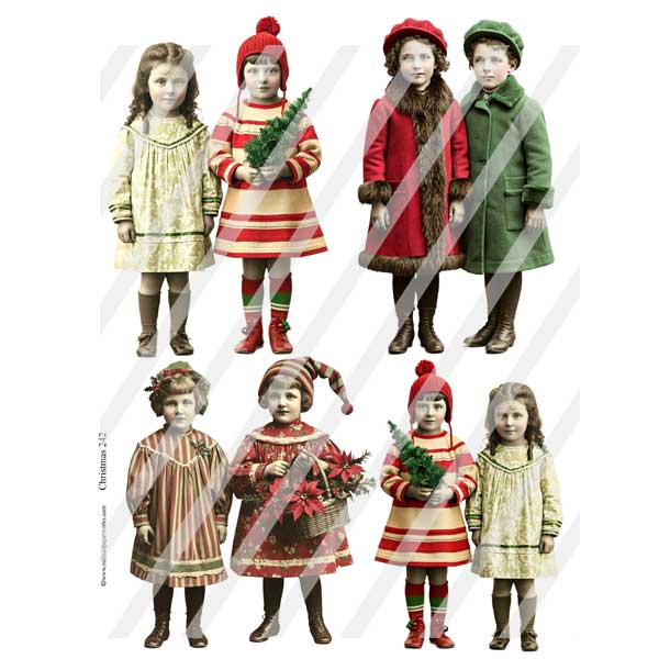 Christmas 242 Paper Dolls Collage Sheet