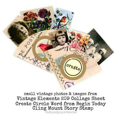 Begin Today Story Words Rubber Stamp