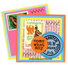 Mixed Media Rubber Stamped Come What May Collage