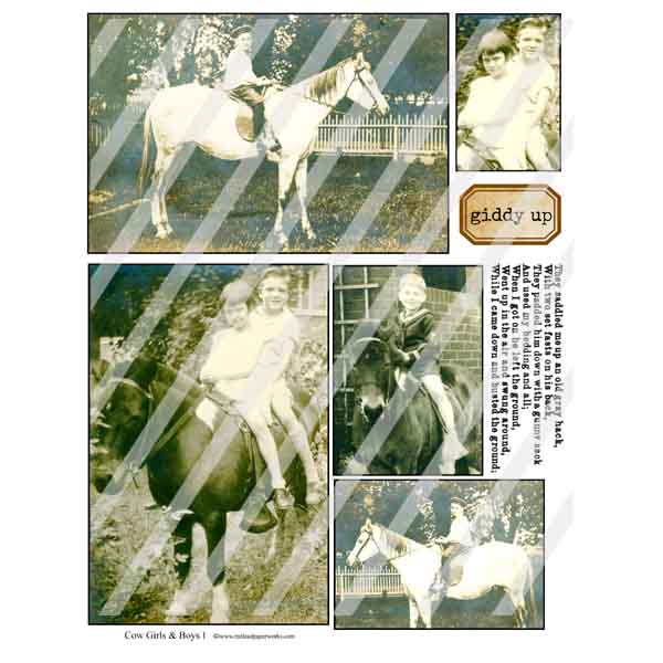 Cow Girls & Cow Boys 1 Collage Sheet