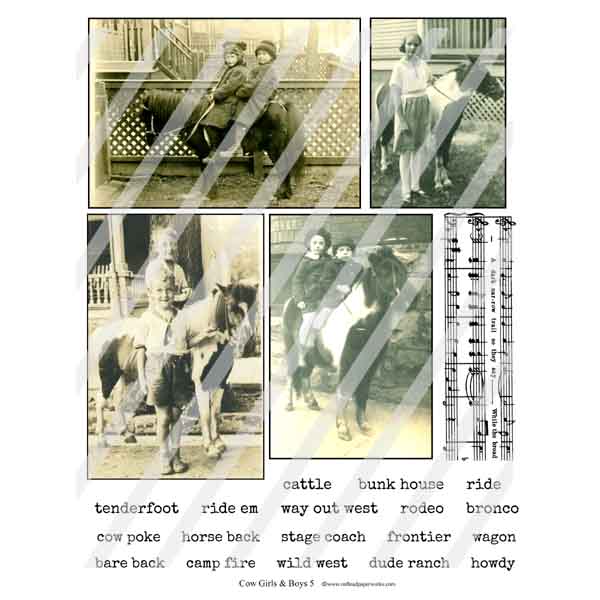 Cow Girls & Cow Boys 5 Collage Sheet