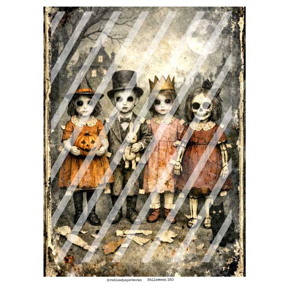 Vintage Vignette Halloween 160 Collage Sheet