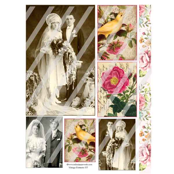 Vintage Elements 537 Wedding Collage Sheet