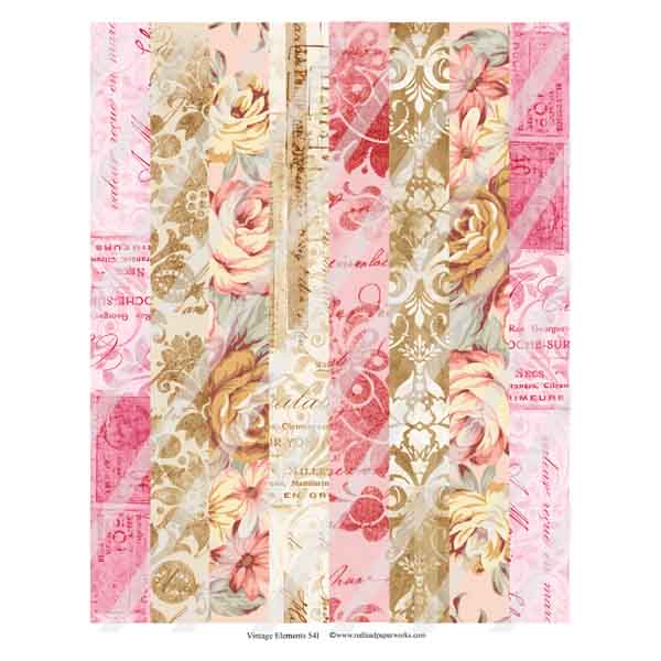 Vintage Elements 541 Washi Tape Collage Sheet
