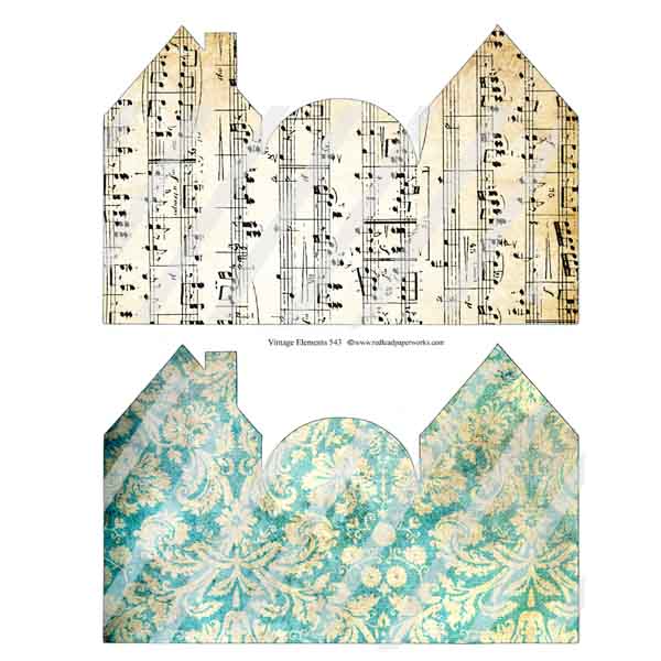 Vintage Elements 543 House Folder Collage Sheet
