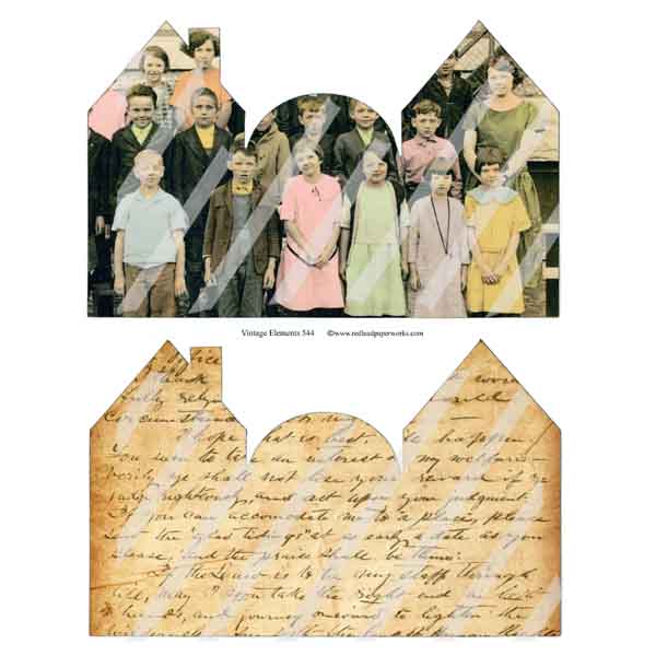 Vintage Elements 544 House Folder Collage Sheet