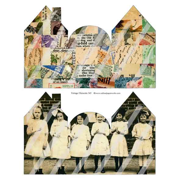 Vintage Elements 545 House Folder Collage Sheet