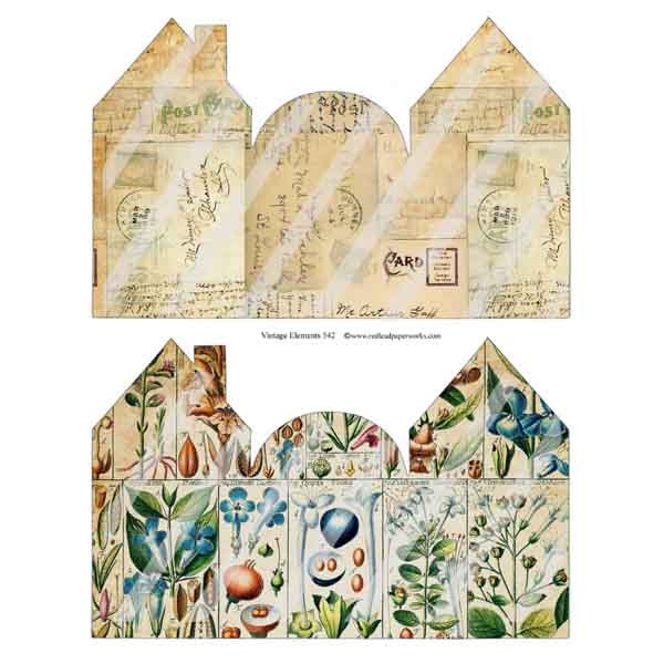 Vintage Elements 542 House Folder Collage Sheet
