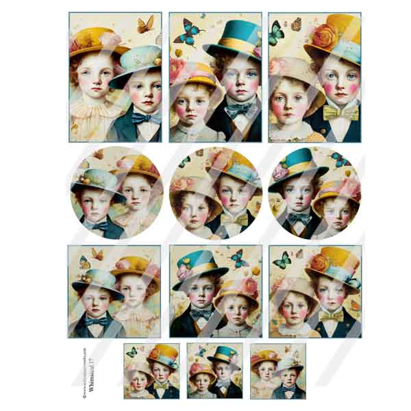 Whimsical 17 Mondays Children Collage Sheet