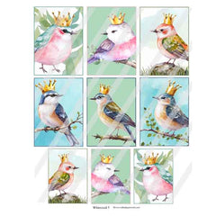 Birds ATC Whimsical 5 Collage Sheet