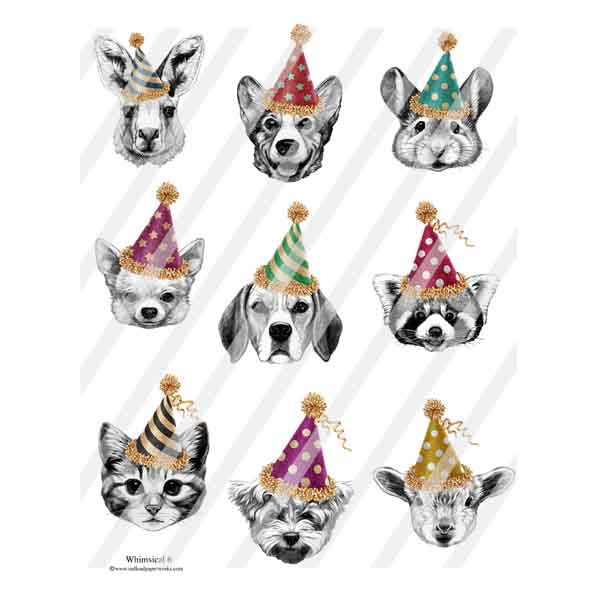 Whimsical Party Animals Collage Sheet 6