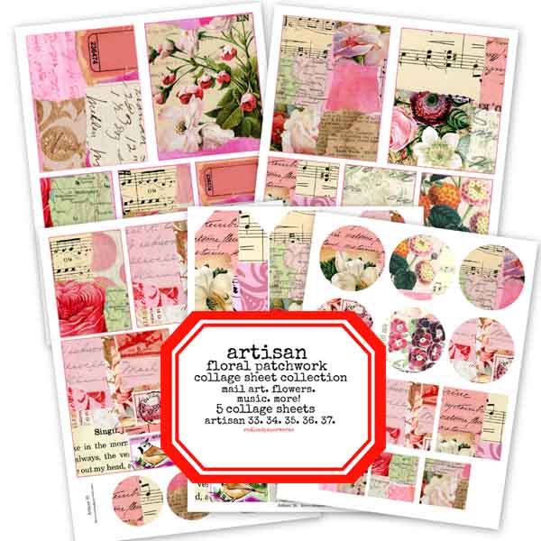 Artisan Floral Patchwork Collage Sheet Collection SALE!