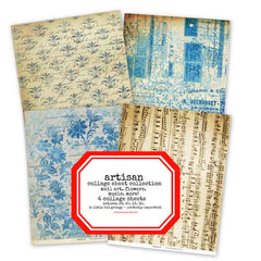 Blue & Sepia Artisan Collage Sheet Collection SALE!