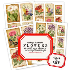 Vintage Flowers Collage Sheet Collection