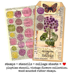 Vintage Elements Flowers Collage Sheet Make Handmade Cards, Tags, Junk Journals.