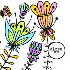 Funky Florals Coloring Pages Collage Sheets Paper Pack SALE!