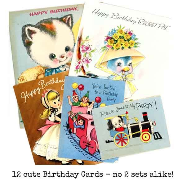 12 Cute Vintage Birthday Cards