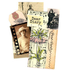 Stitched Mixed Media Dear Diary Tag