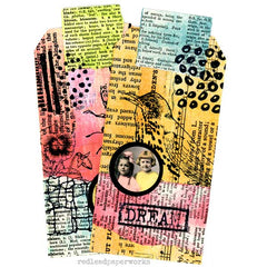 Wood Mount Altered Art Rubber Stamp