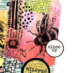 Wood Mount Altered Art Rubber Stamp